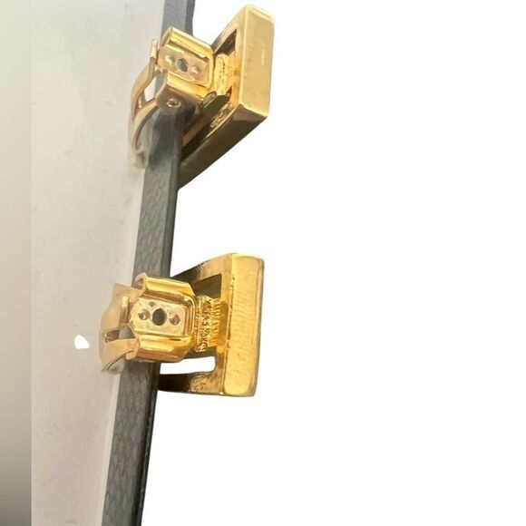 GIVENCHY Amber & Gold Clip-On Earrings - Picture 5 of 8